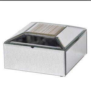 Mirrored Jewelry Box Seven Double Ring Cushioned Slots Plus more compartments